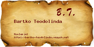 Bartko Teodolinda névjegykártya